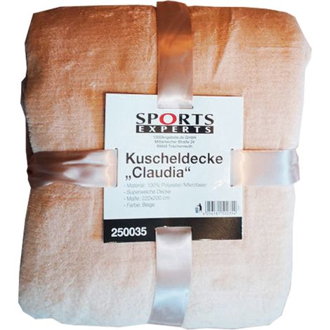 XXL Kuscheldecke CLAUDIA Beige/Creme 220 x 200 cm Fleecedecke Extradick (1/2)