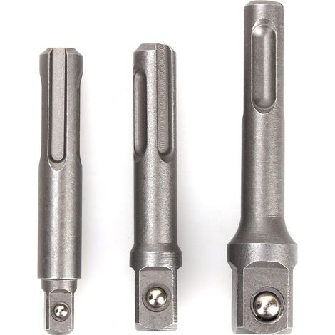 Set di 3 adattatori per bussole - da esagonale a quadrato per trapani, bussole, cacciaviti e portainserti, 1/4", 3/8", 1/2" (1/5)