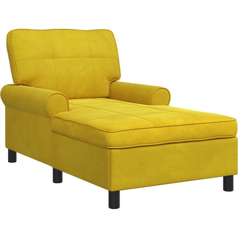Sillón reclinable Amarillo 91 x 157 x 91 cm Terciopelo vidaXL