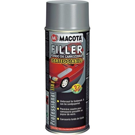 MACOTA Stucco Riempitivo Filler 1K x Carrozzeria Fondo Vernice Aggrappante 400ml – col. GRIGIO SCURO (1/2)