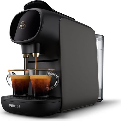 Philips – Machine à café à capsule 1450W – Pression 19 bars – Réservoir 0,8L amovible – Compatible capsules L'OR Espresso et Nespresso – Design gris cachemire