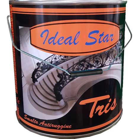 smalto antiruggine in secchio 'tris' ideal star 2,5 lt - nero opaco (1/3)