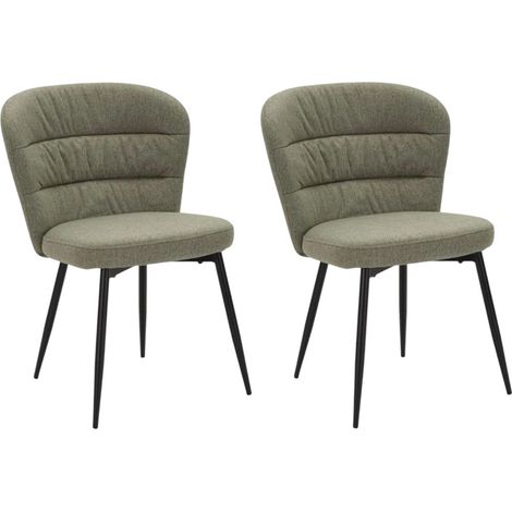 Lot de 2 Chaises en Tissu "Losanna" 85cm Vert