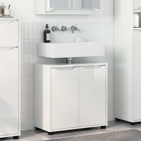Badezimmerwaschbecken-Schrank Hochglanz Weiß 60 x 30 x 60 cm