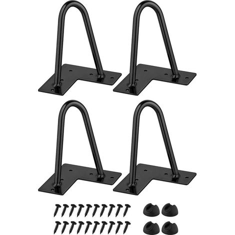 Hairpin Table Legs - 6 inch/16 cm, DIY Metal Furniture Legs, Perfect for Furniture, TV Stand, Nightstand, Comes with Screws and Floor Protectors (1/5)
