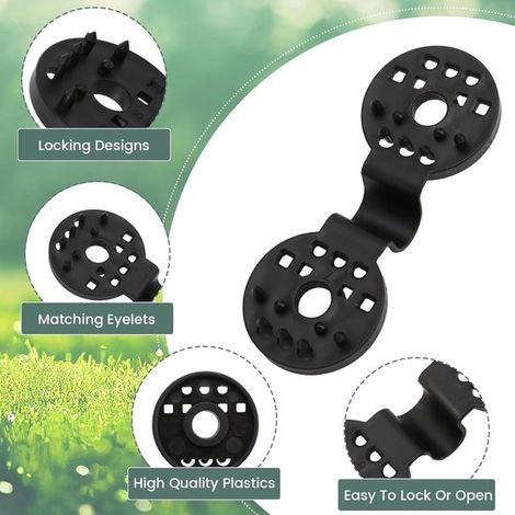 Juego de 20 clips de montaje – Parabrisas de lona - clips para tela de sombra - clips - material de montaje - clips de montaje - Negro (1/4)