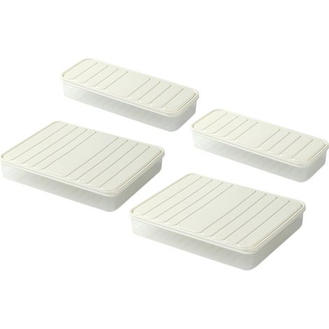 Boîte de rangement empilable en plastique transparent pour une organisation optimale de la maison, dans la cuisine et sur les plans de travail.-AquaForge (1/5)