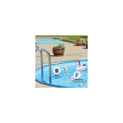 Chauffe-piscine électrique de voyage avec protection en acier inoxydable pour piscines enterrées, jaune, monobloc (1/4)