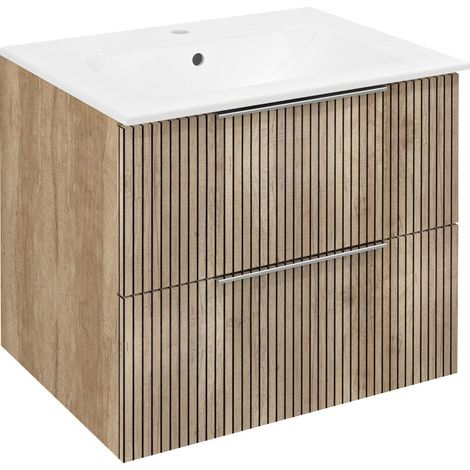 CIRASA STRIP Meuble sous-vasque 59,2x52x46cm, chêne Alabama