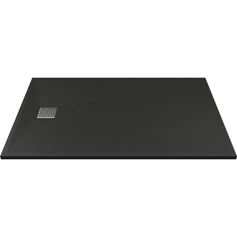 Vente-Unique – Receveur de douche extra plat noir 120 x 90 cm – Résine SMC recoupable – Anti-moisissure et anti-dérapant – Installation à poser ou encastrée (1/5)