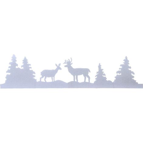 Weihnachtliche Fensterdeko Schneerand Wald  Weiß 100 x 24 cm - Polyester