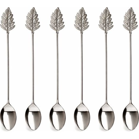 Lot de 6 Cuillères à Café en Métal Argenté pour Tasse et Dessert Longueur 12,1 cm - PANGIVO (1/4)