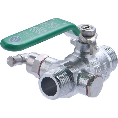 Vanne d'arrêt NF manette longue mâle à purge M15x21 (1/2) (1/5)