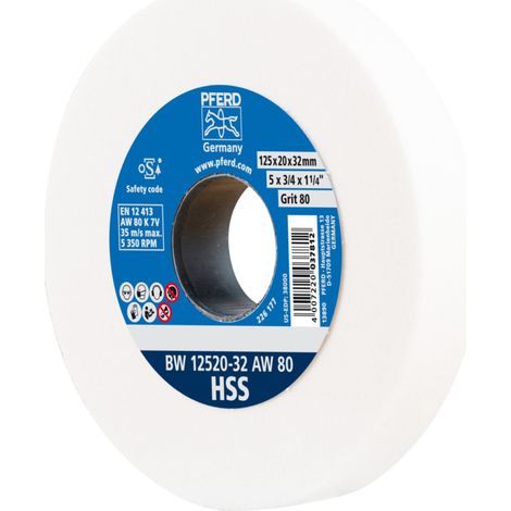 PFERD TOOLS Schleifbockscheibe Ø 125x20mm Bohrung-Ø 32 mm A80 zum Schärfen von HSS-Bohrern (1/5)