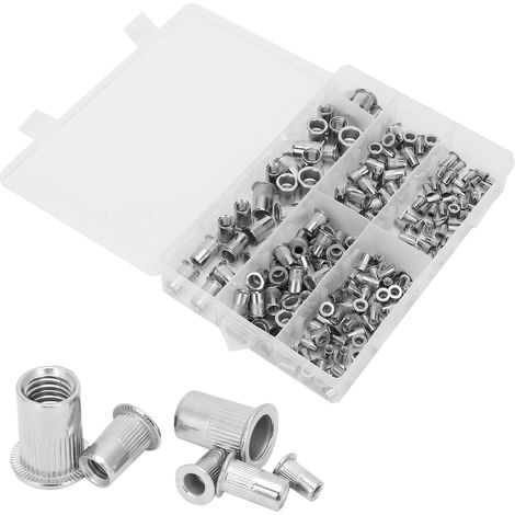 Ensemble de 205 écrous à sertir en acier inoxydable à tête plate assortie (1/5)
