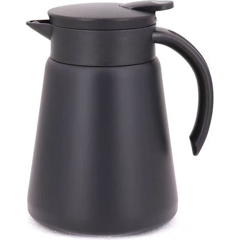 Thermos isotherme 880 ml en acier inoxydable à double paroi, isolation sous vide, cafetière et théière pour café, eau et autres boissons, noir (1/5)