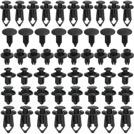 Clip per auto, 190 pezzi. Clip per rivetti in plastica. Clip protettive per rivetti in plastica di varie forme e dimensioni. Rifiniture universali per pannelli porta auto. (1/5)
