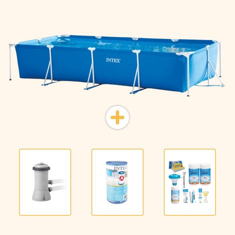 Intex Piscine Tubulaire Rectangulaire - 450x220x84 cm - 4-pièces S22361