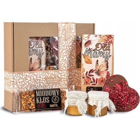 Regalo per la Festa della Mamma: cofanetto regalo con tè, cioccolato e miele per la festa della mamma. (1/5)