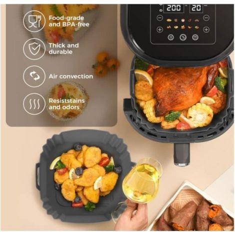 3 Pièces Silicone Moule Air Fryer Accessoires Réutilisable Chaud Papier Cuisson Friteuse Sans Huile Airfryer Panier MOULE A GATEAU (1/4)