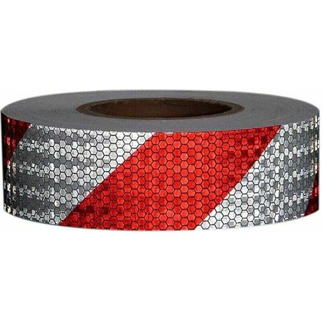 Ulisem Autocollant Rflchissant pour Carrosserie de Voiture, Bande Rflchissante de Scurit, 300 cm, Rouge et Blanc.
