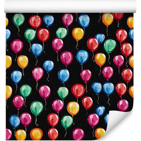 Papier peint Ballons d'anniversaire noir et bordeaux pour salon et chambre 50x1000 cm (1/5)