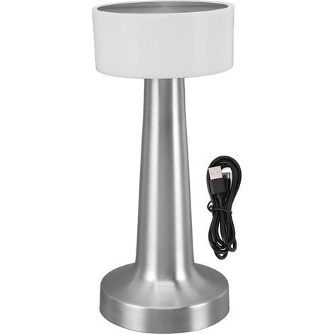 Wireless table lamp, 3 color modes, touch control, stepless dimming, 1800 mAh, USB charging, reading lamp for bedroom, office, silver (1/5)