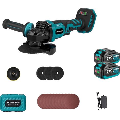 Meuleuse d'angle, moteur sans balais, vitesse variable, Ensemble de 2 piles (1/2)