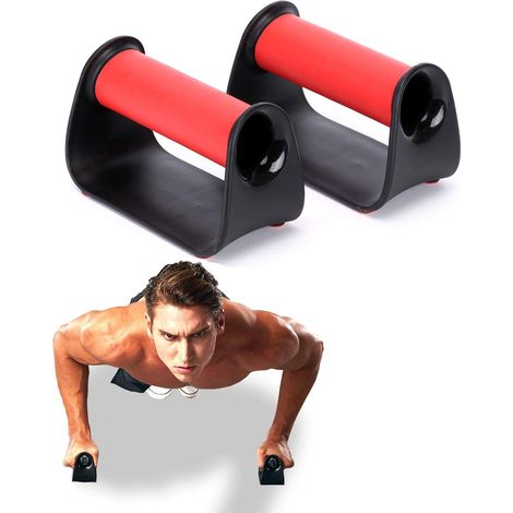 Poignées De Pompes - Acier Robuste Pour Musculation Bras Et Pectoraux - Intérieur Et Extérieur - Lot De 2 (1/5)