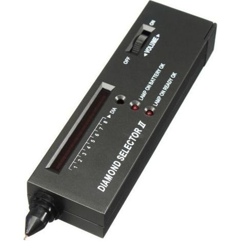 pair Détecteur de pierres précieuses - Moissanite - Testeur Diamant Sélecteur II - Sonore - Facile à utiliser - Noir (1/3)