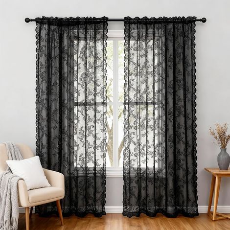 2 Panneaux Rideau,Voile,Polyester,Filtrant lumière,Passe-tringle,Salon,Chambre (1/5)