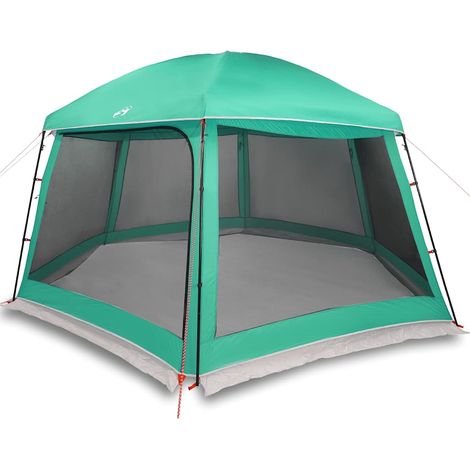 Tente piscine toit amovible parois maille vert d'eau 512x458 cm CFW119070 (1/5)