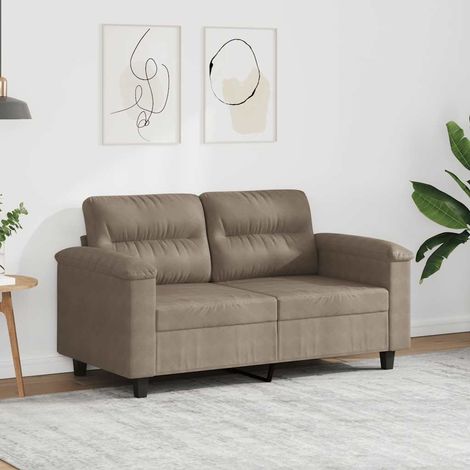 Canapé-Sofa à 2 places Taupe 120 cm Tissu microfibre (1/5)