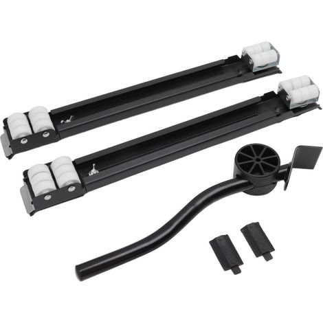 Ruedas extensibles para electrodomésticos, con capacidad de carga de hasta 300 kg, con base universal para lavadoras, frigoríficos, secadoras y lavavajillas, objetos pesados, color negro. (1/5)