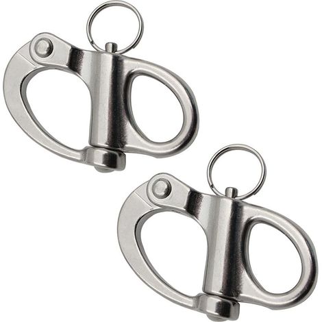 Manille Rapide en Acier et Inoxydable Manille pivotante pour escalade et bateau, acier inoxydable, 2 pièces (1/5)