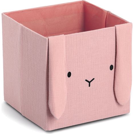 Spielzeugbox aus Musselin COZY KIDS mit Ohren, 28 × 28 × 28 cm