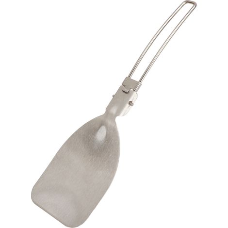 Dieser faltbare Spatel aus Edelstahl verfügt über ein Verriegelungssystem, ist leicht und tragbar und eignet sich ideal zum Campen, Kochen und Servieren von Reis. (1/4)