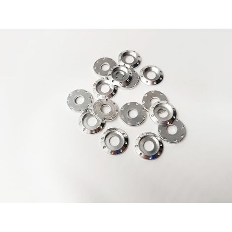 Rondelles en alliage d'aluminium, kit de boulons de carénage de compartiment moteur, M8, jeu de 20 pièces, convient aux locomotives, etc. (argent) (1/5)