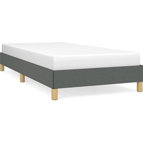 Bed Frame without Mattress Dark Grey 100x190 cm Twin Fabric vidaXL (1/5)