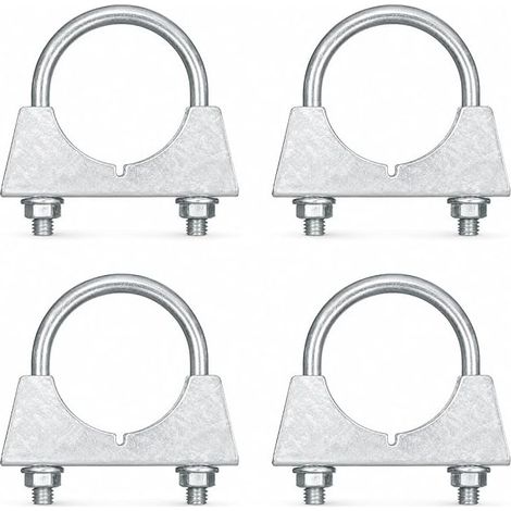 Exhaust Pipe Clamps 50mm, U Exhaust 50mm Clamp For Pipe Galvanized Steel Fitting M8 Exhaust System Car Round Tube Seamless Fitting (1/5)