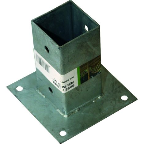 Base sur le sol en acier galvanisé pour les pôles imprégnés de LASA mesure 7,3x7,3 cm (1/2)