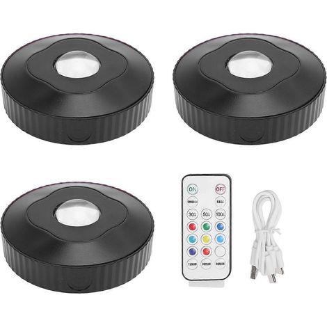 Spots lumineux RGB à LED, alimentés par batterie, rechargeables par USB, à installer sous les meubles, avec télécommande