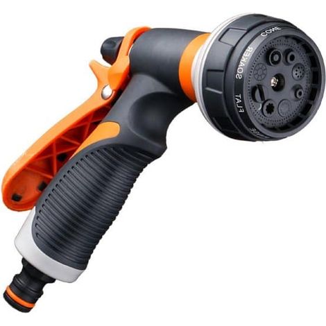 Pulvérisateur de jardin compatible avec tous les tuyaux d'arrosage courants - 8 réglages - Pistolet de pulvérisation - Buse - Fixation sans tuyau - Nettoyeur de terrasse (1/5)