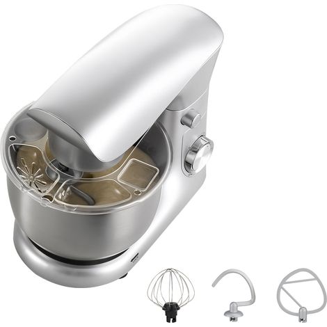Robot pâtissier 4,2 L, 1500 W, 10 vitesses + impulsion, bol en inox, crochet à pétrin, fouet et batteur, pour mélanger, pétrir et fouetter. (1/5)