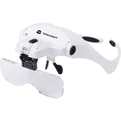 TOOLCRAFT 2469761 Lupenbrille mit LED-Beleuchtung Vergrößerungsfaktor: 3.5 x, 2.5 x, 2.0 x, 1.5 x, (1/5)