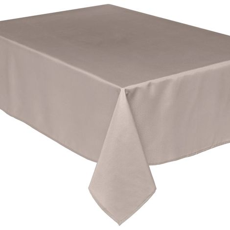 Atmosphera – Nappe anti-taches rectangulaire 140 x 240 cm en polyester beige – Traitement waterproof – Lavable à 30°C pour entretien facile - LIN 140 X (1/4)