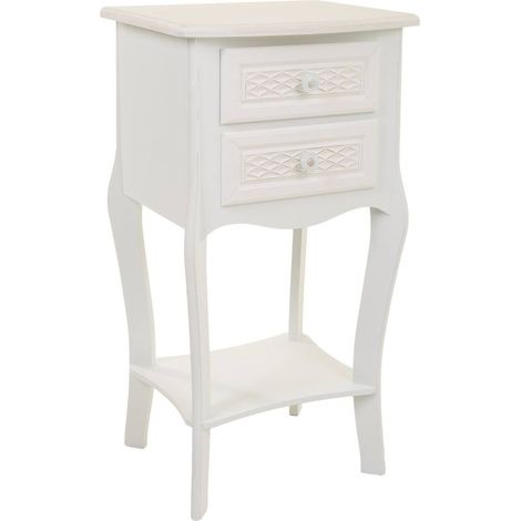 Mesita de noche de madera de 2 cajones 38x31,3x71 (1/5)