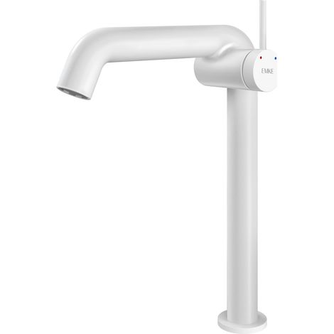 Robinet de salle de bain blanc mat, mitigeur monocommande en laiton, cartouche céramique, 332 x 220 x 76 mm, robinet salle de bain installation facile, économie d'eau, robinet de lavabo. (1/5)