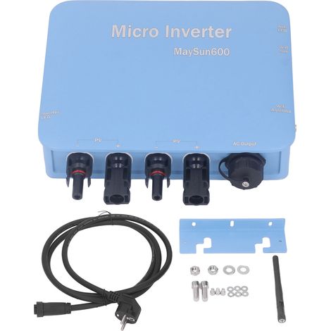 Onduleur Solaire Micro-Connecté Réseau, Panneau DC vers AC 120V/230V, Contrôle Wi-Fi, Détection Automatique, Prise US, 600W (1/5)