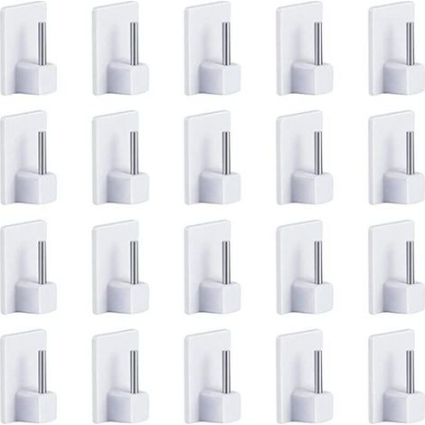20 pcs Rideaux Crochets Adhésifs pour Tringle Rideau Crochet Autocollant Accroche Rideau Sans Percage 1928mm (1/4)